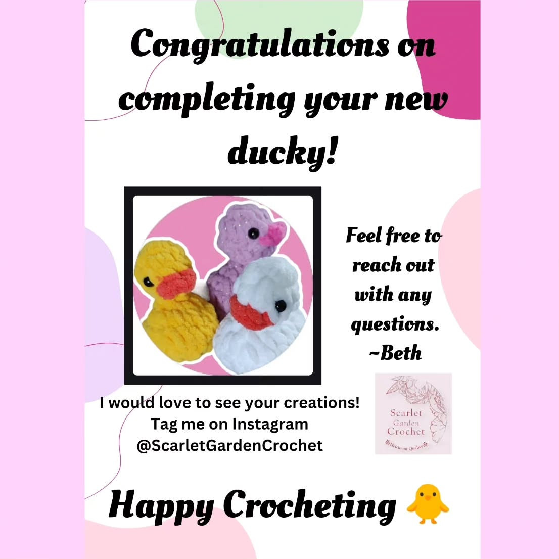 Crochet Cute Rubber Ducky Baby Pattern Guide