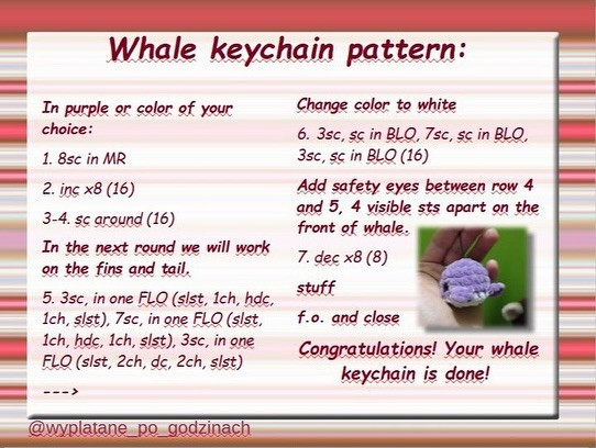Crochet Cute Whale Keychain Pattern for Beginners