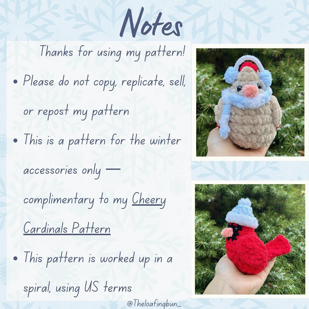 Crochet Cute Winter Bird Accessories Free Pattern