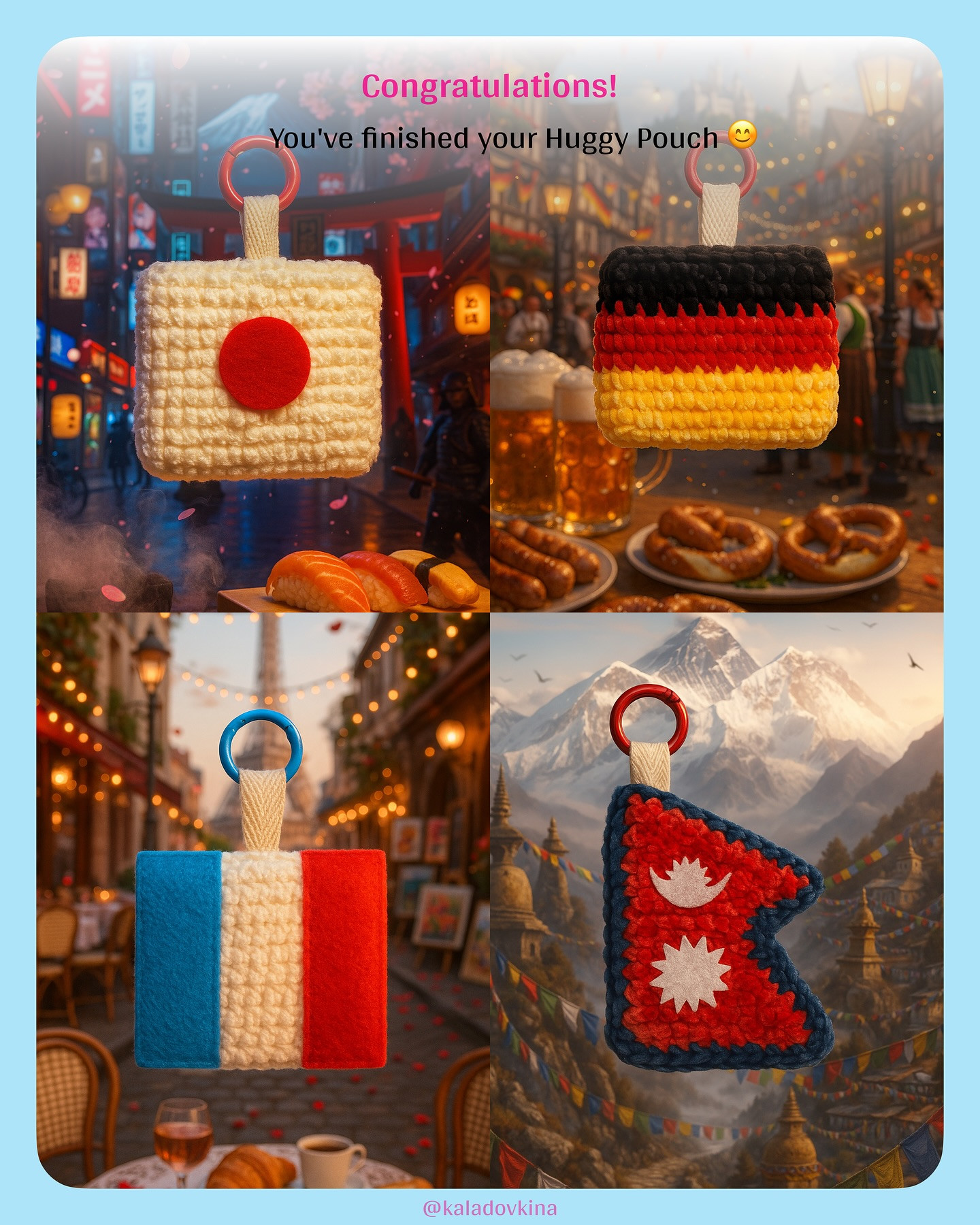 Crochet Flag Keychains: Celebrating Cultures with Huggy Unity Patterns