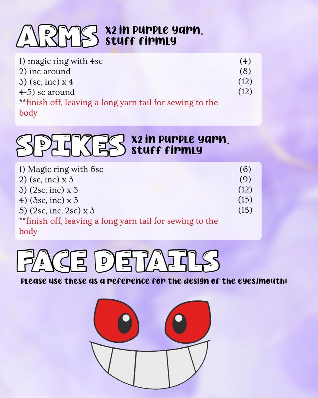 Crochet Gengar Pattern for Halloween Fun