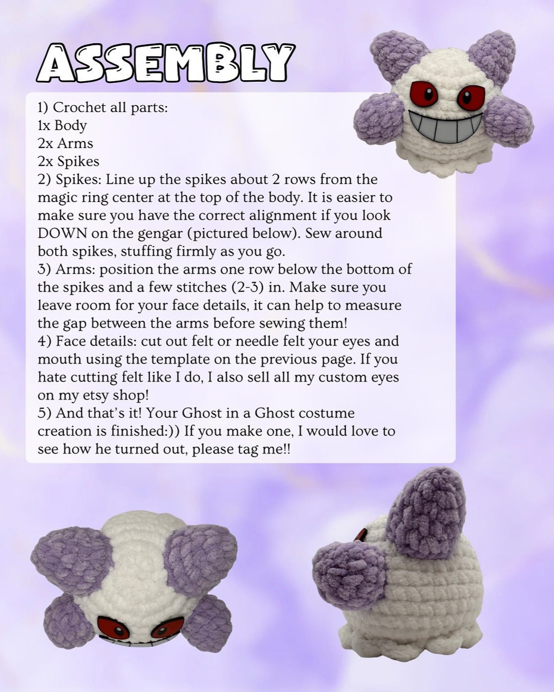 Crochet Gengar Pattern for Halloween Fun