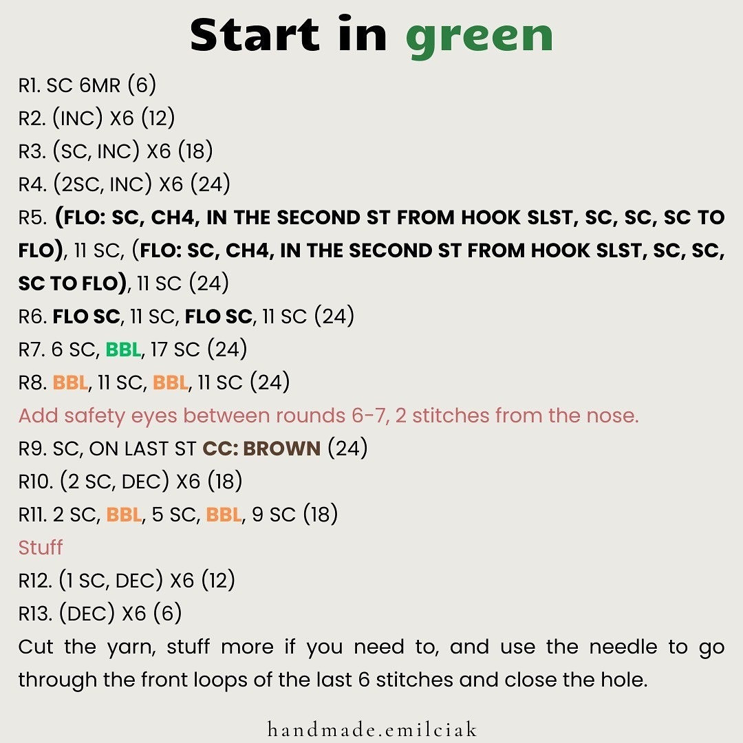 Crochet Grumbles the Orc: Free No-Sew Pattern Available