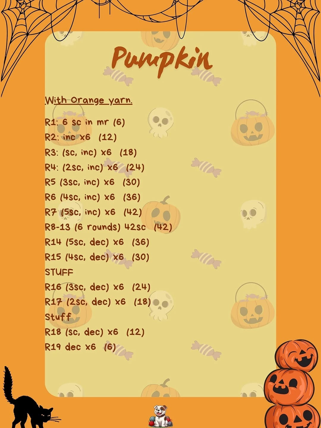 Crochet Halloween Pumpkin Free Pattern for Beginners