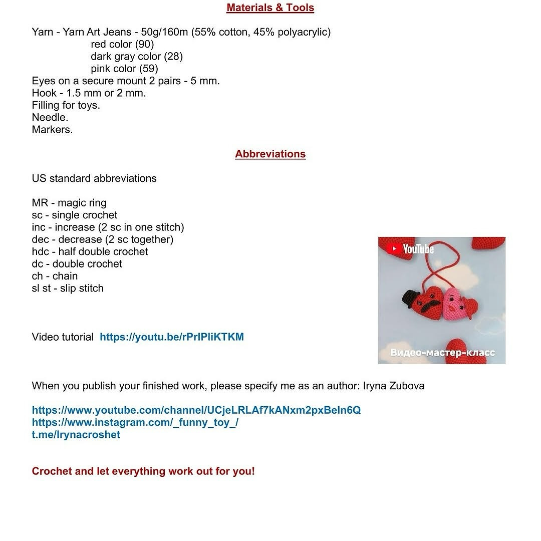 Crochet Heart Couple Pattern - Cute and Easy DIY Project