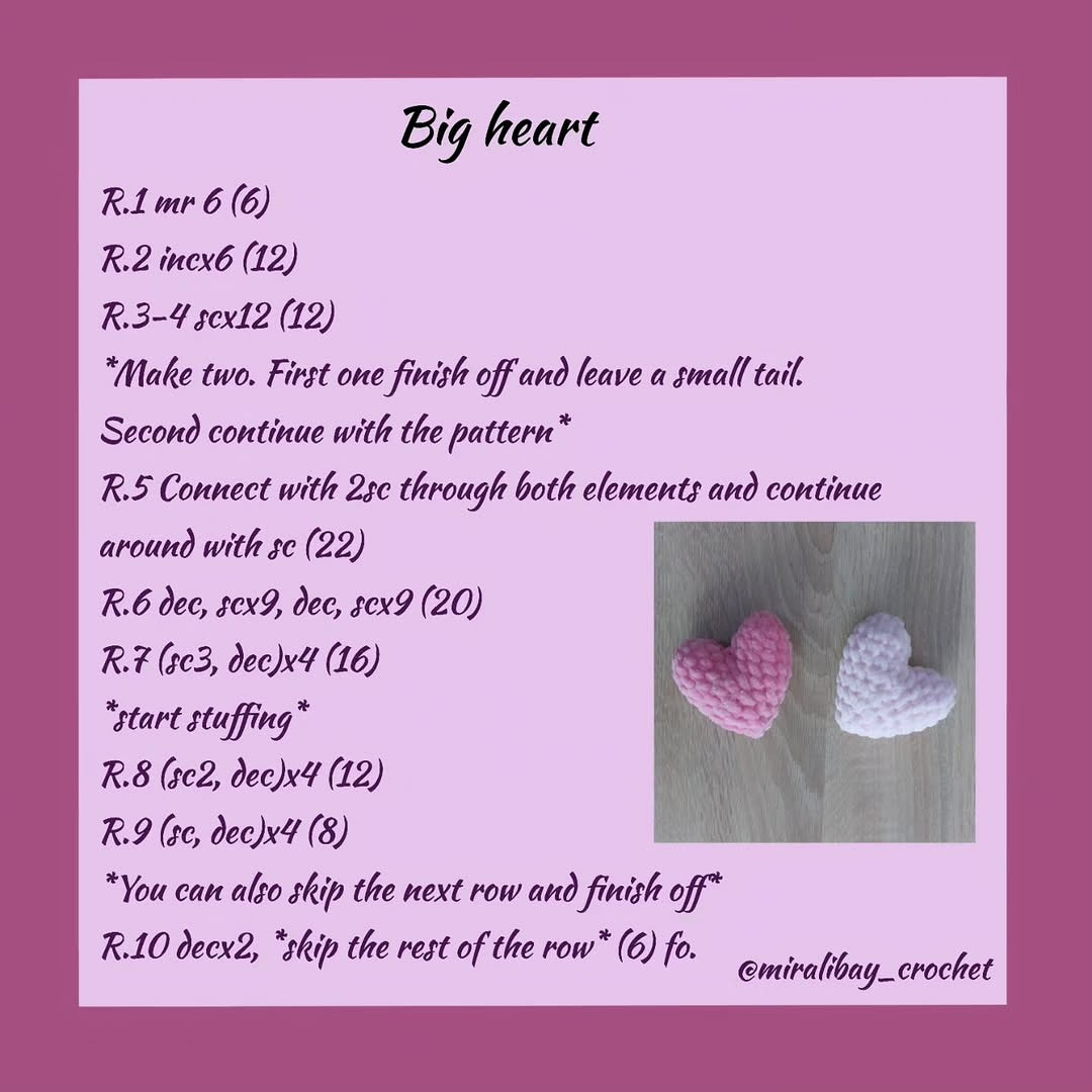 Crochet Heart Pattern for Beginners: Free and Easy to Follow