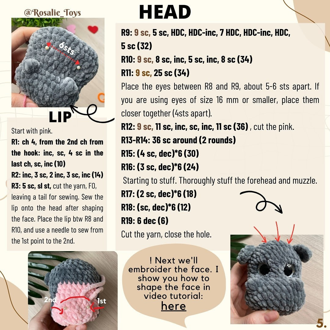 Crochet Hippo Pattern: Cute and Easy Amigurumi Toy Tutorial