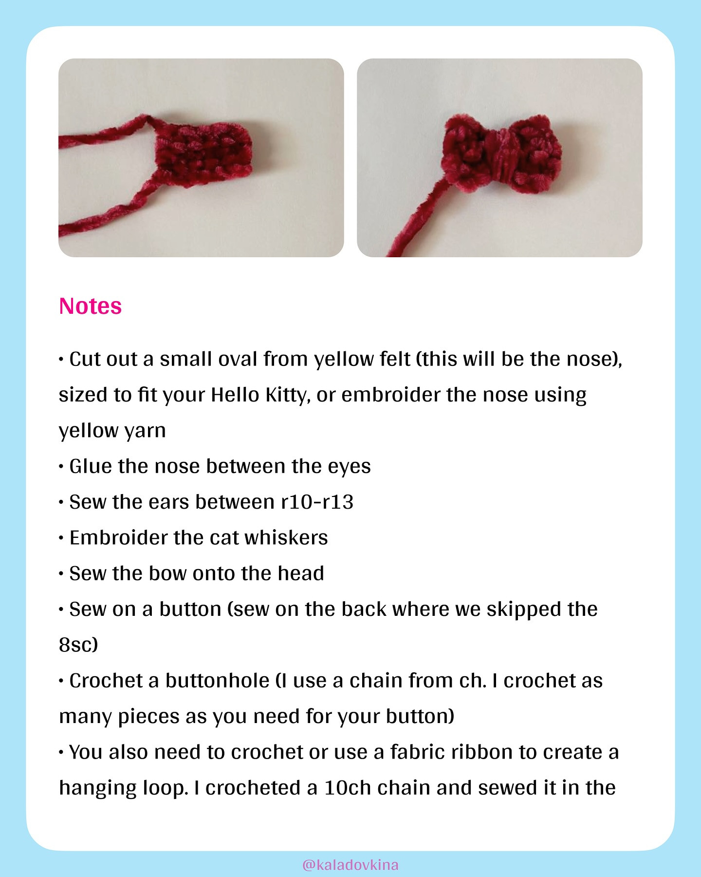 Crochet Huggy Pouch Pattern Inspired by Hello Kitty