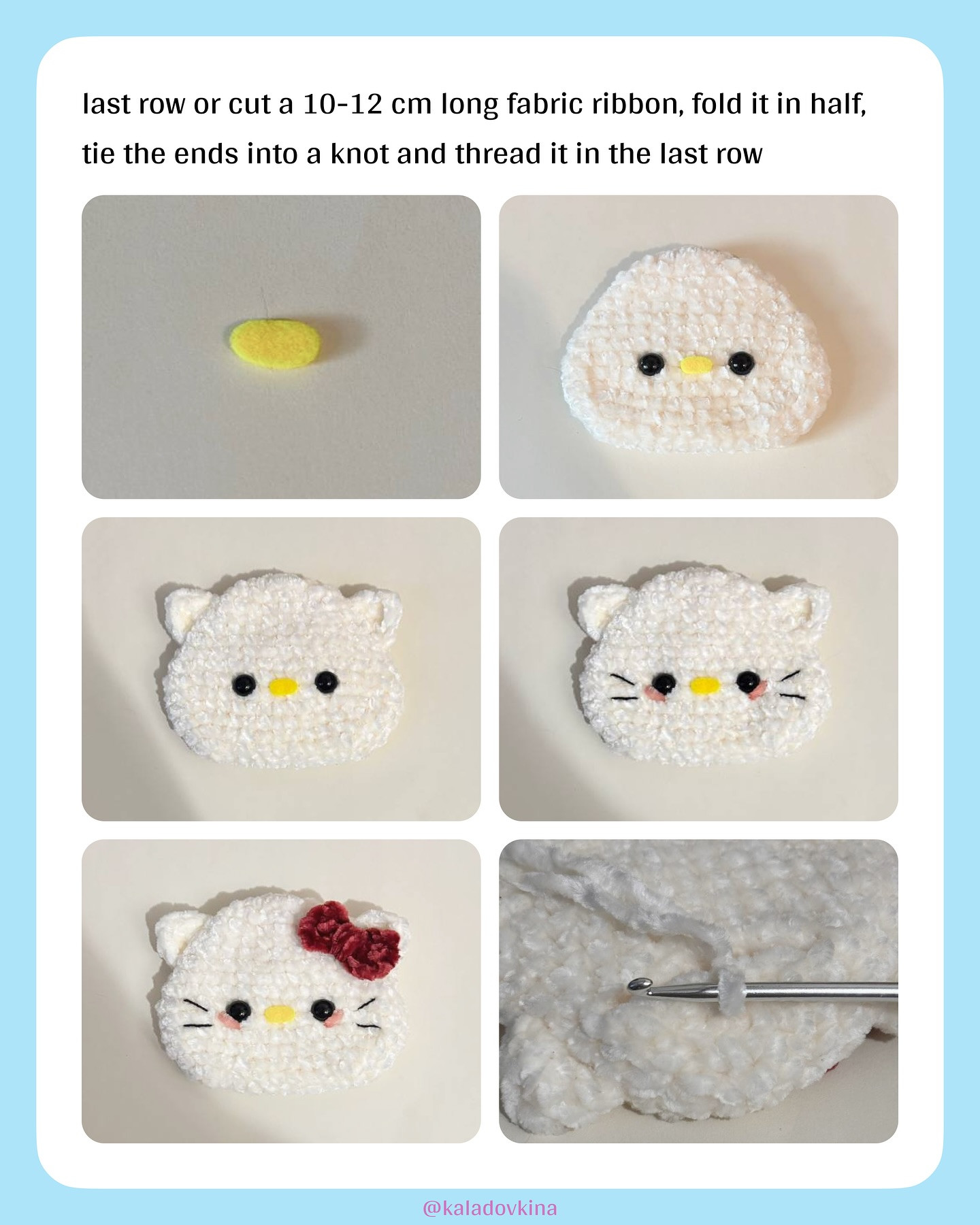 Crochet Huggy Pouch Pattern Inspired by Hello Kitty