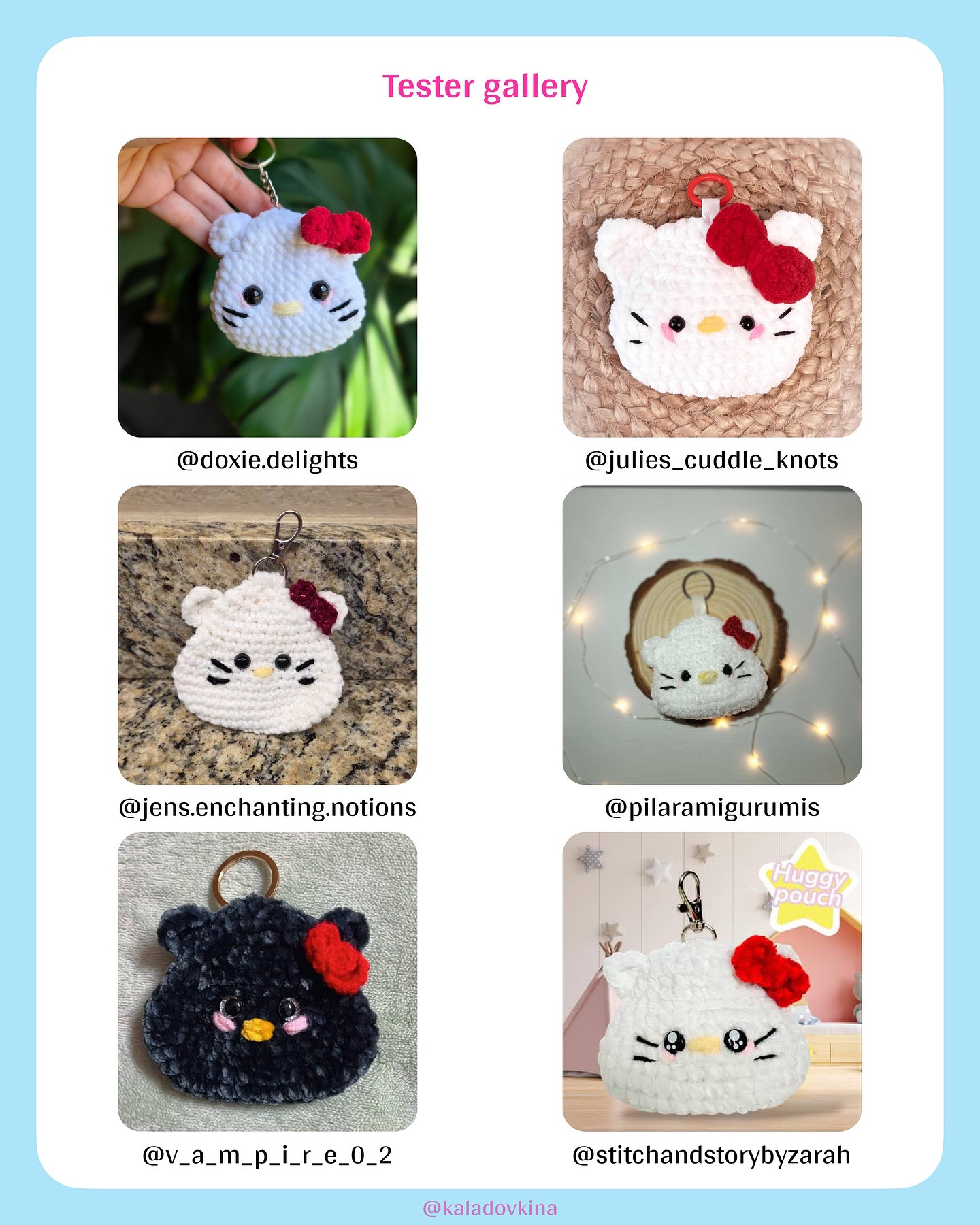 Crochet Huggy Pouch Pattern Inspired by Hello Kitty