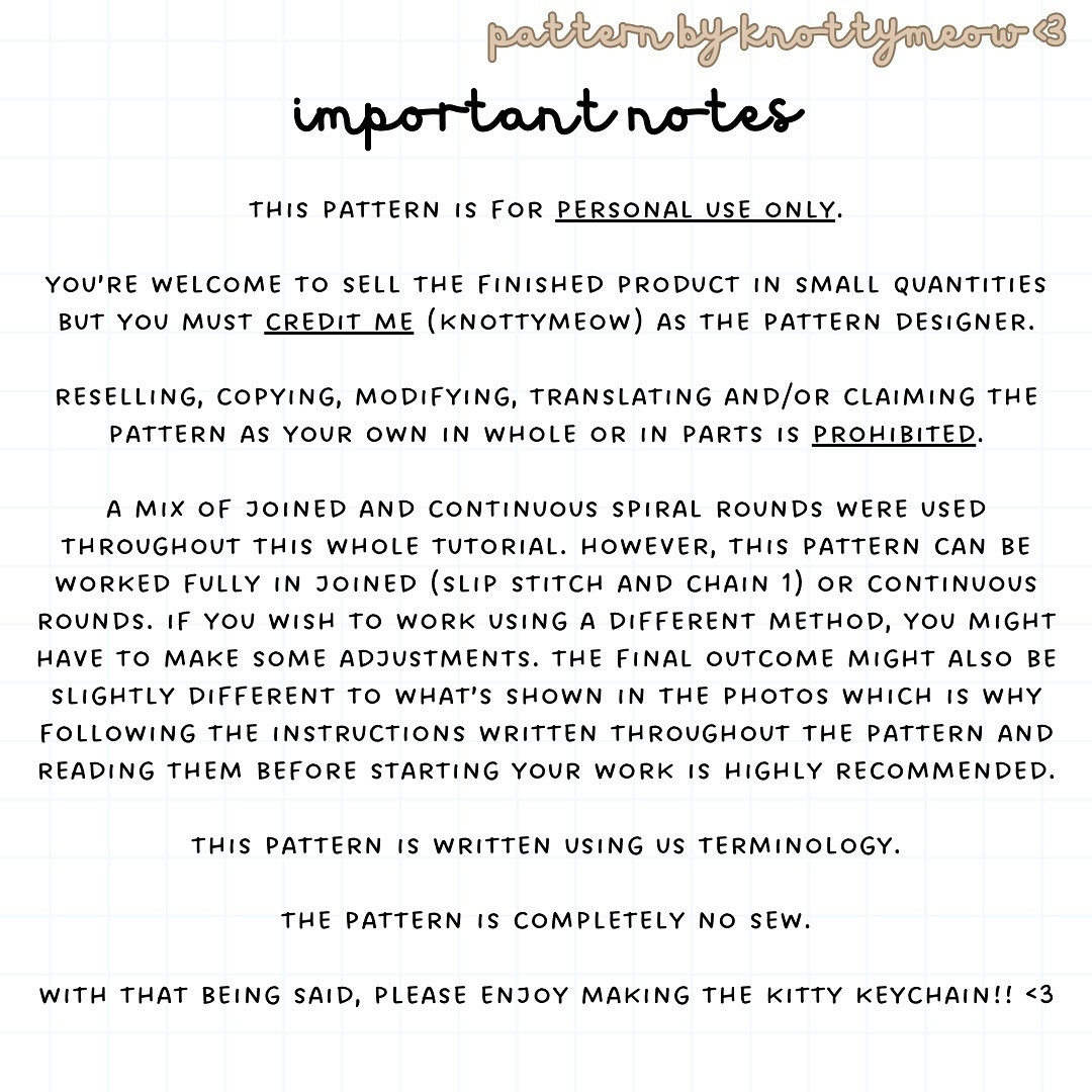 Crochet Kitty Keychain Pattern - Free and No Sew Tutorial