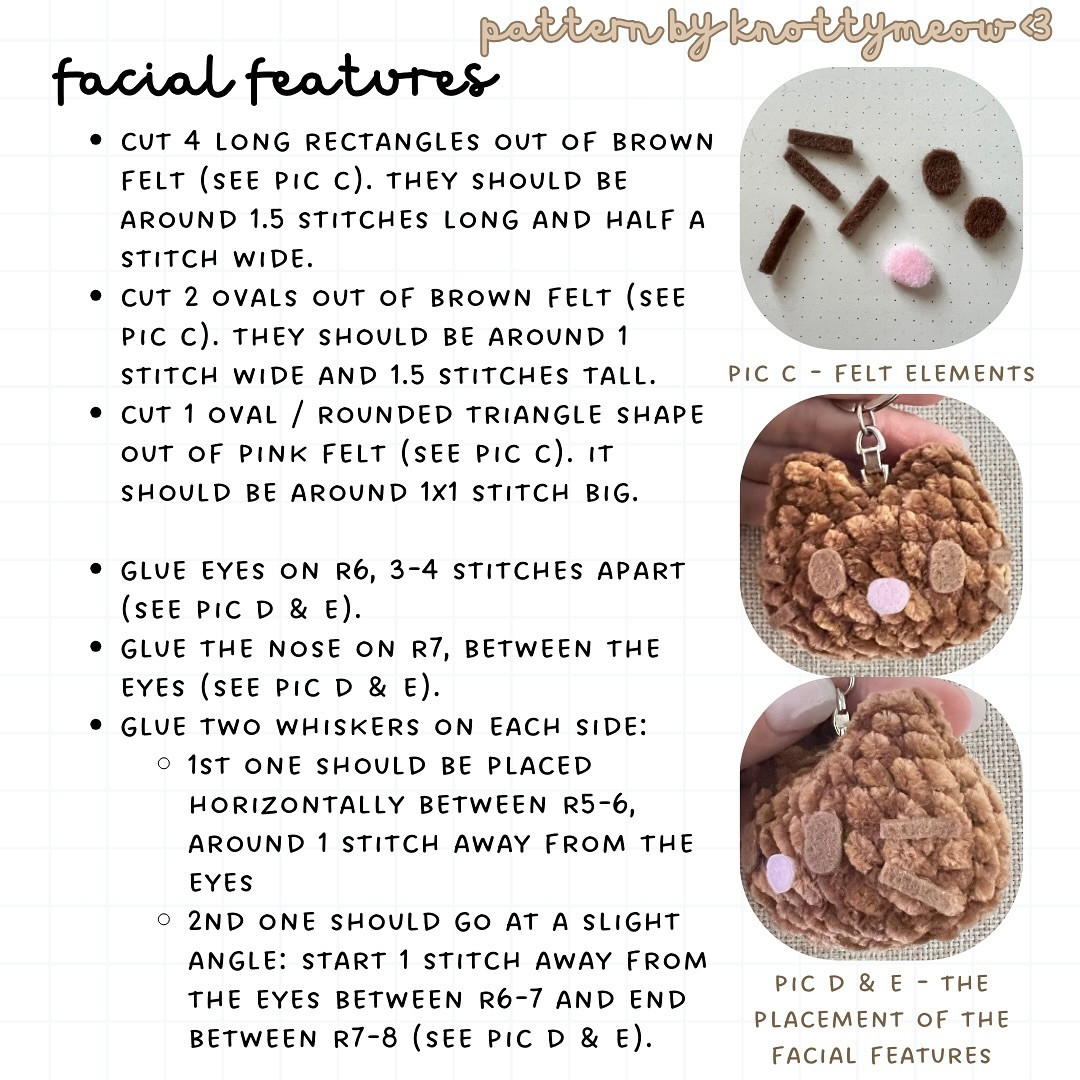 Crochet Kitty Keychain Pattern - Free and No Sew Tutorial