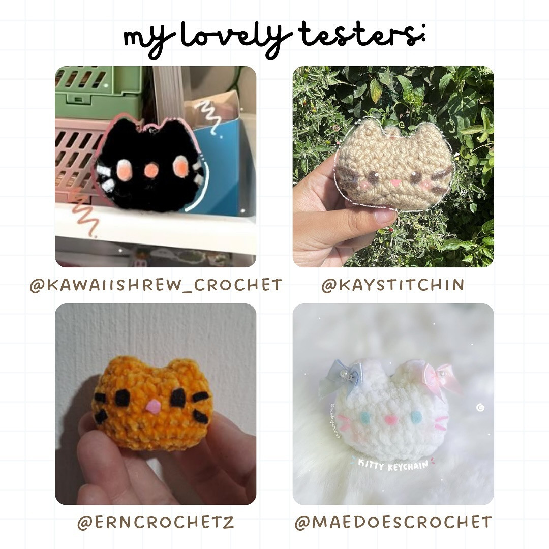 Crochet Kitty Keychain Pattern - Free and No Sew Tutorial