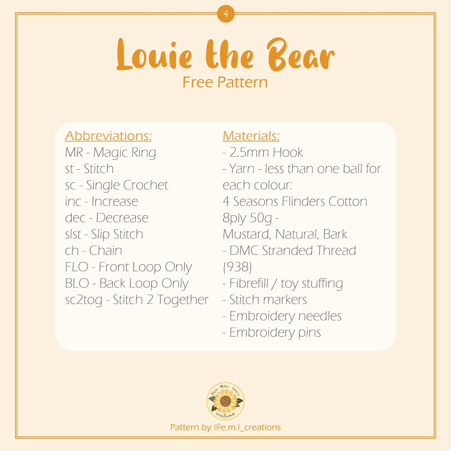 Crochet Louie the Bear Amigurumi Free Pattern Tutorial