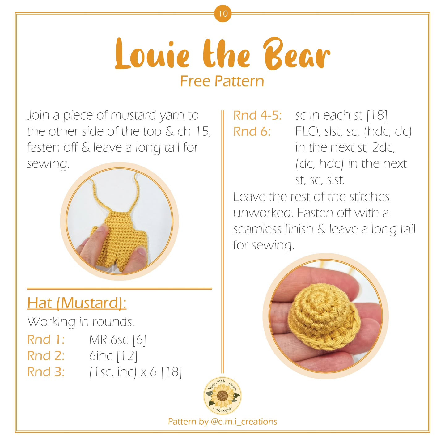 Crochet Louie the Bear Amigurumi Free Pattern Tutorial