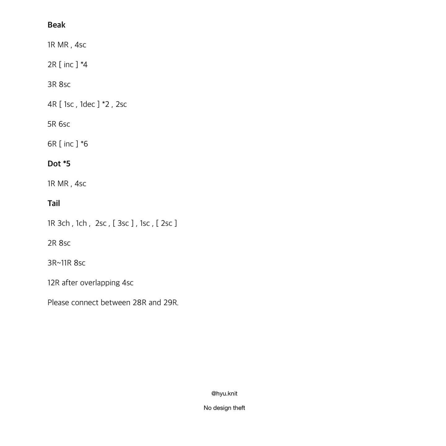 Crochet Magpie Amigurumi Pattern with Hat and Buttons