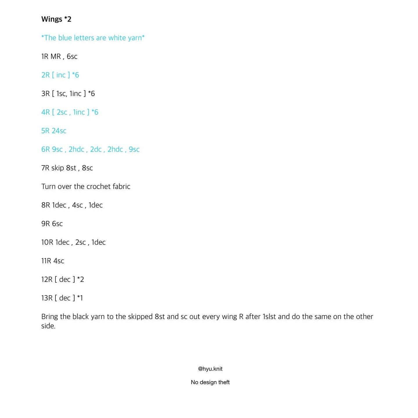 Crochet Magpie Amigurumi Pattern with Hat and Buttons