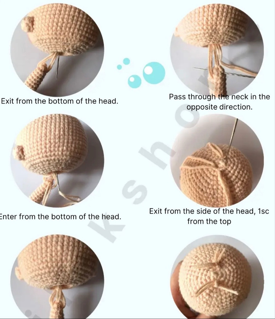 Crochet Mermaid Doll Pattern with Red Hair and Purple Top