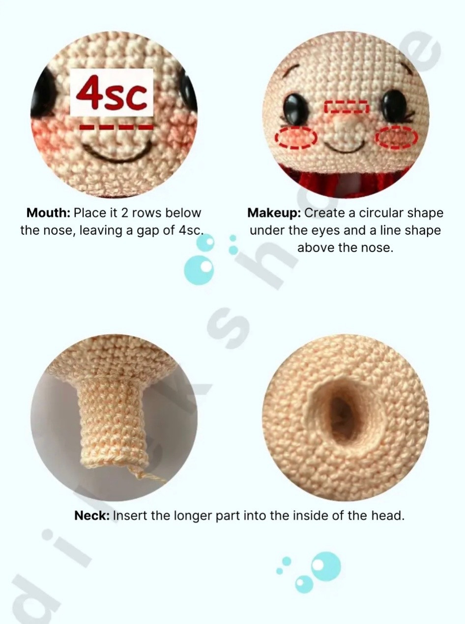 Crochet Mermaid Doll Pattern with Red Hair and Purple Top