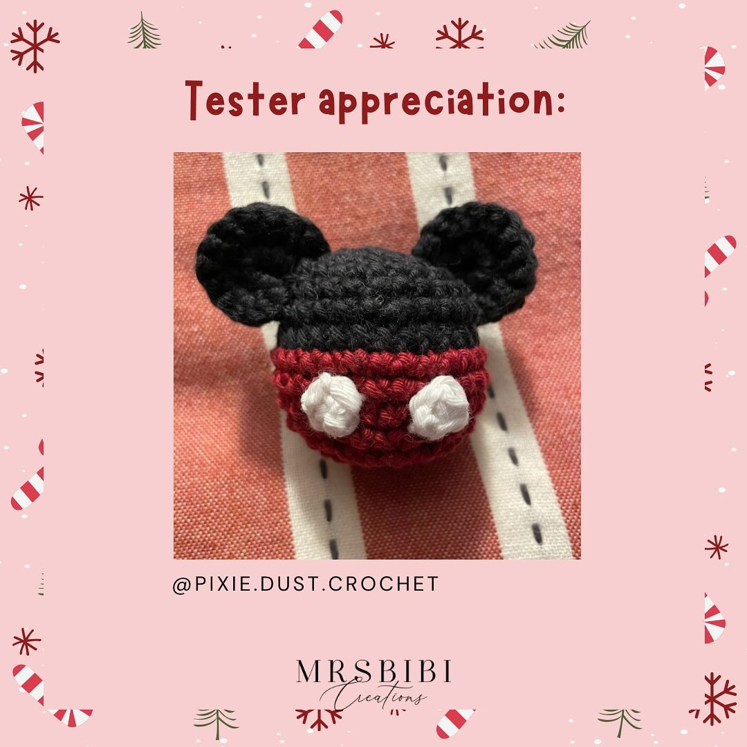Crochet Mickey Mouse Christmas Ornament for Holiday Decor