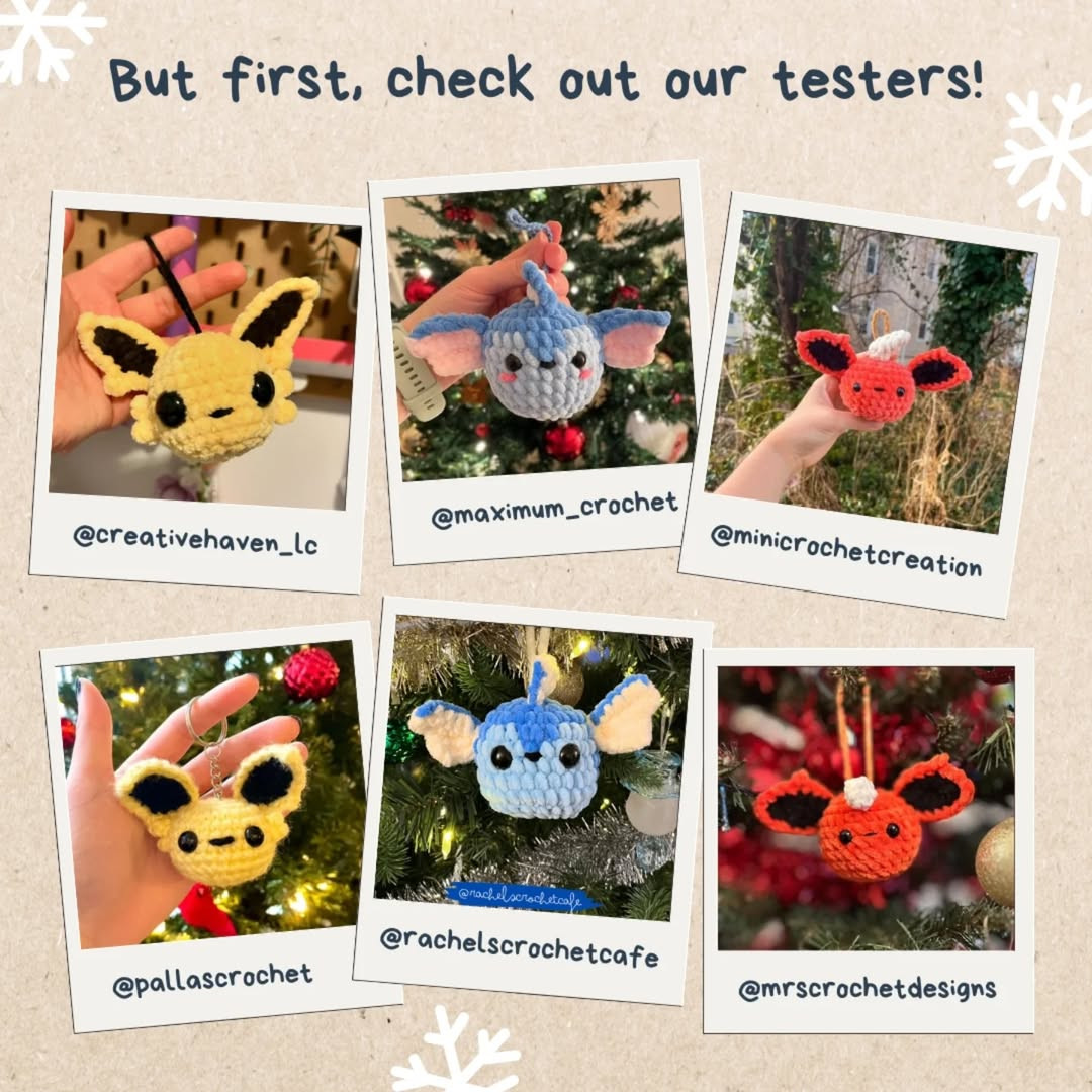 Crochet Monster Christmas Ornaments Free Pattern for Festive Decoration