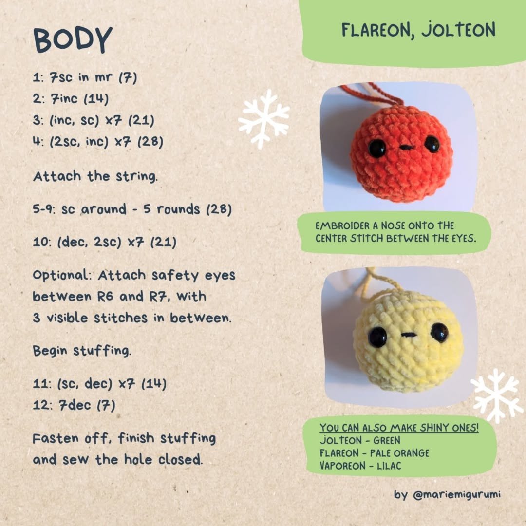 Crochet Monster Christmas Ornaments Free Pattern for Festive Decoration