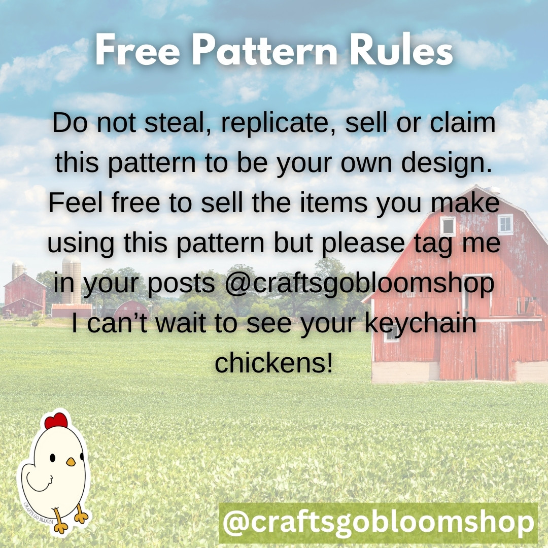 Crochet No Sew Chicken Keychain - Easy Free Pattern