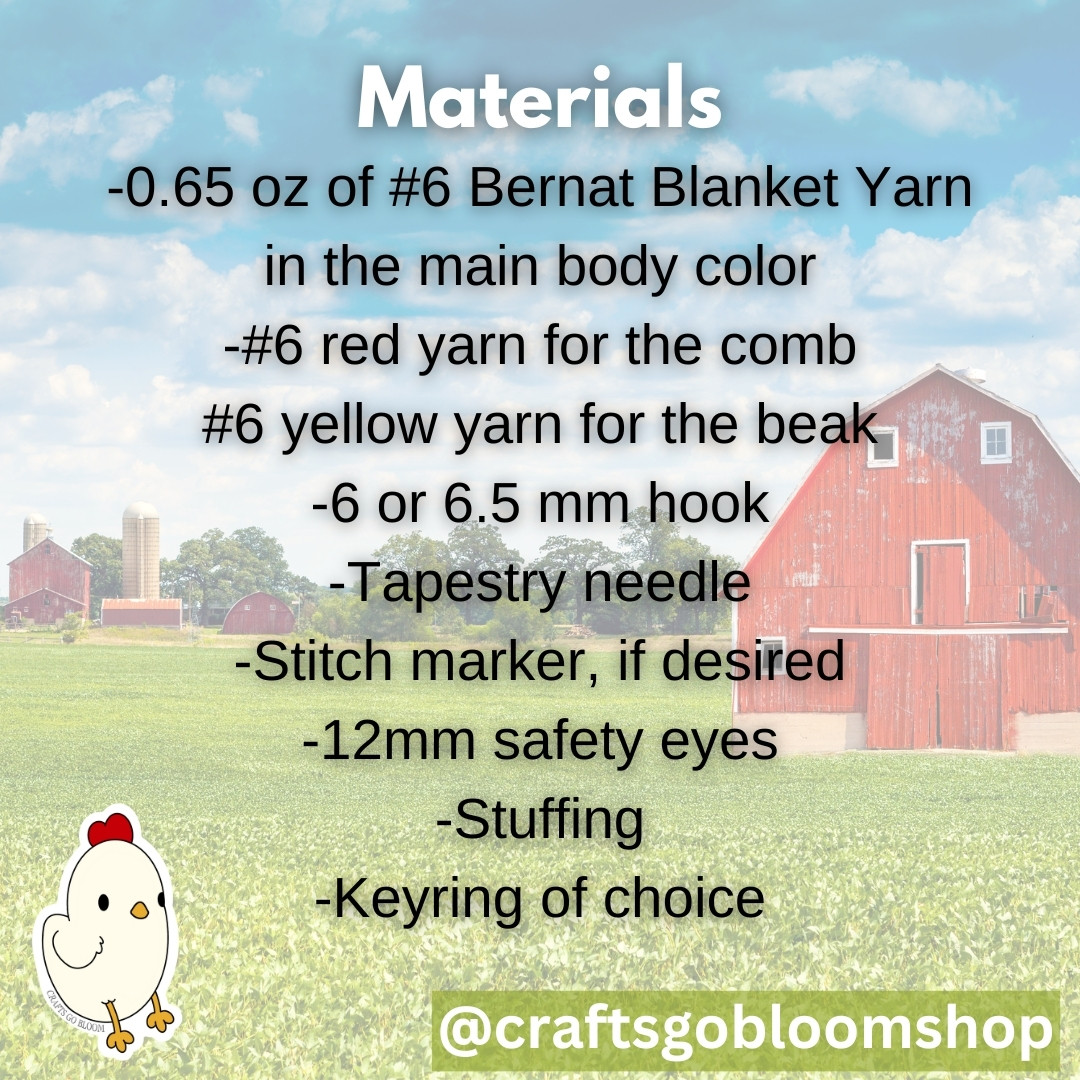 Crochet No Sew Chicken Keychain - Easy Free Pattern