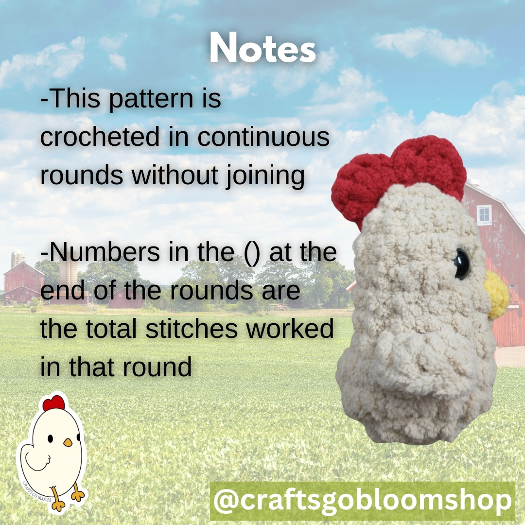 Crochet No Sew Chicken Keychain - Easy Free Pattern
