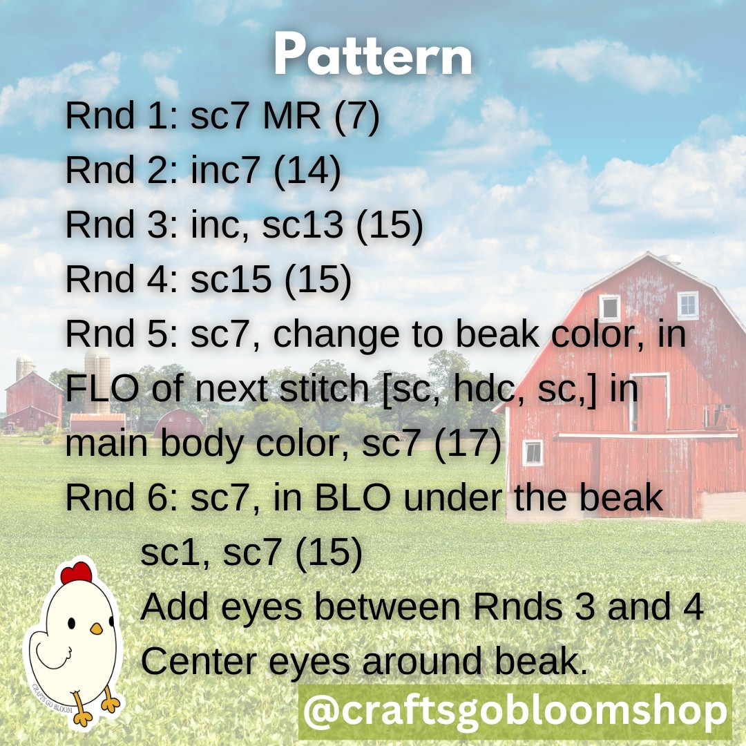 Crochet No Sew Chicken Keychain - Easy Free Pattern