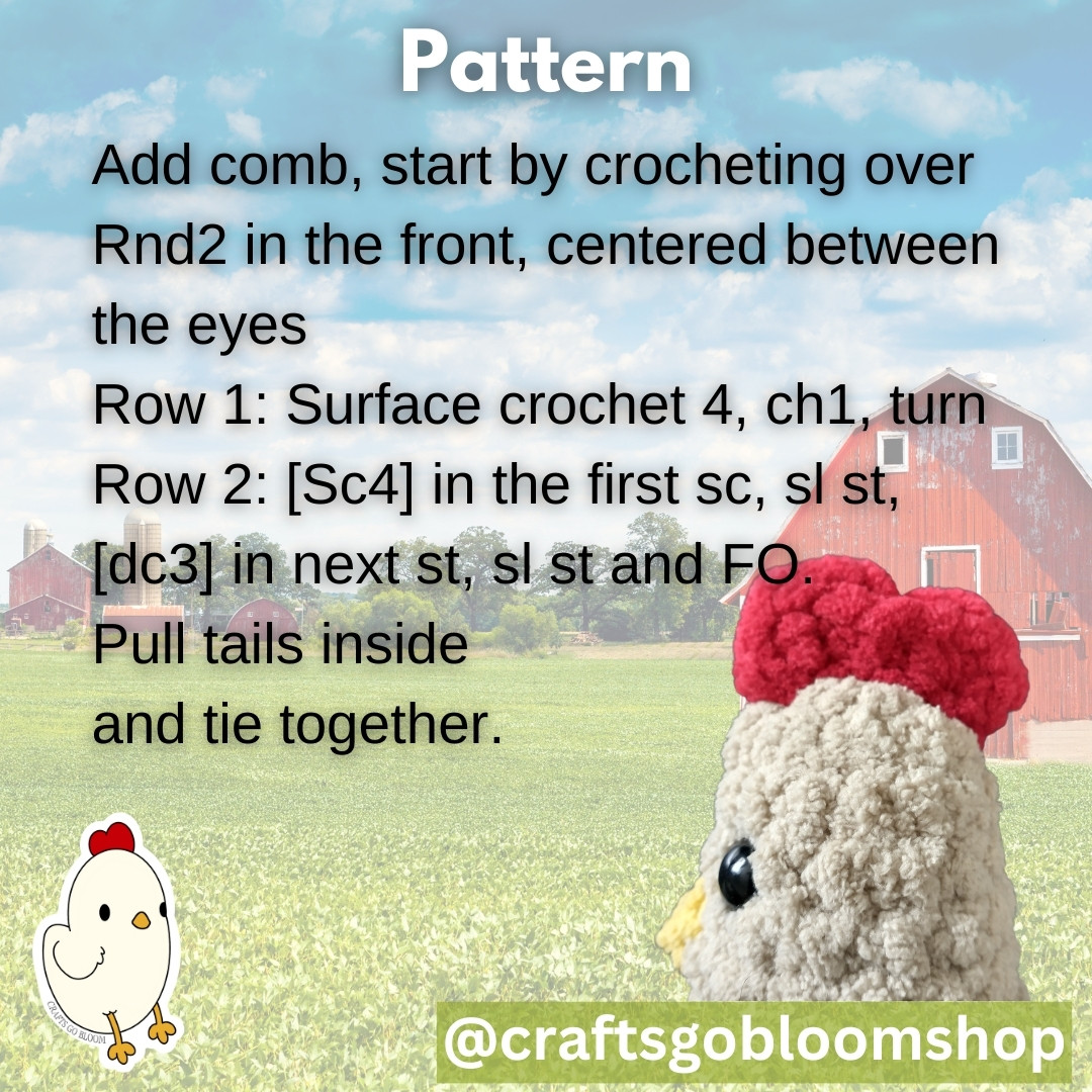 Crochet No Sew Chicken Keychain - Easy Free Pattern