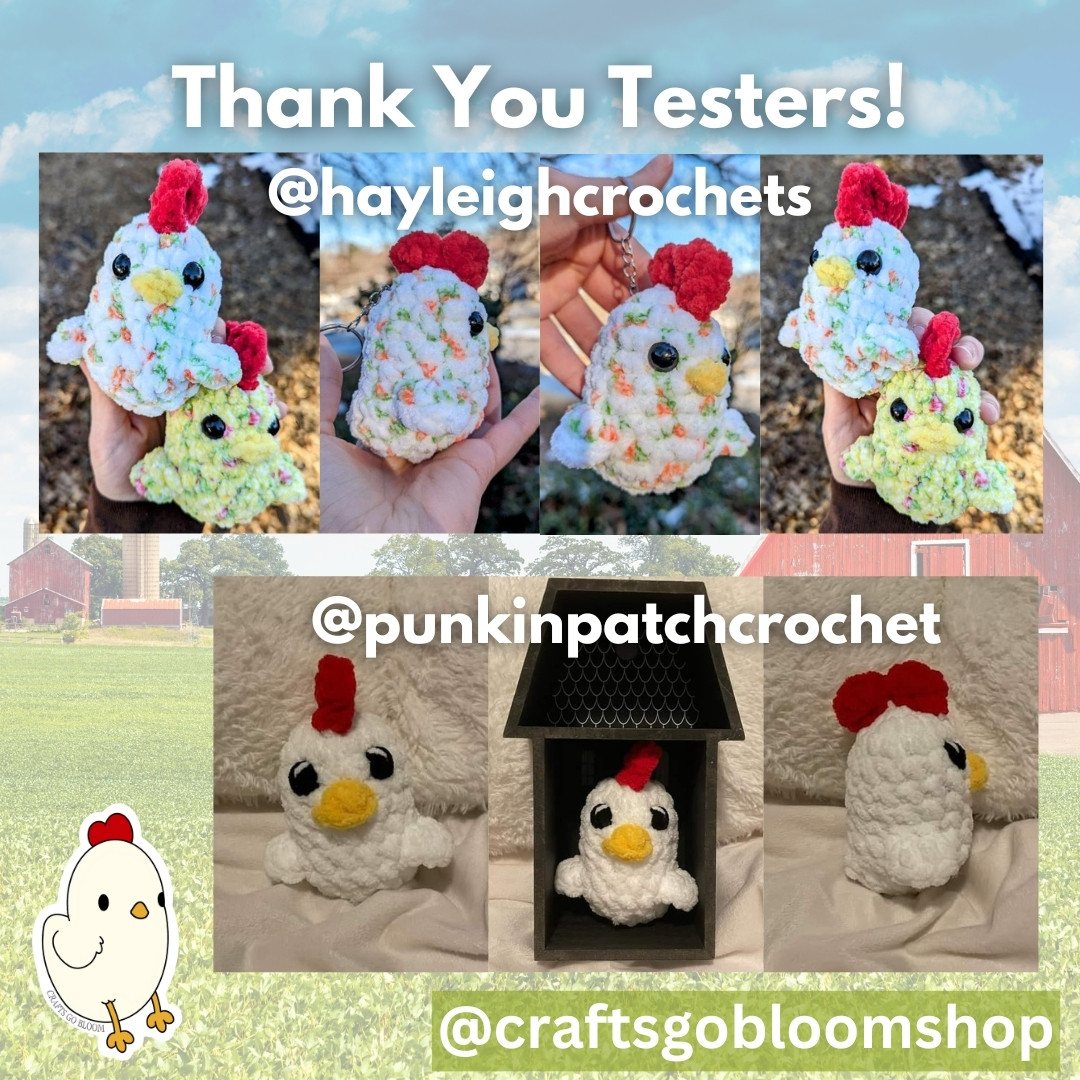 Crochet No Sew Chicken Keychain - Easy Free Pattern