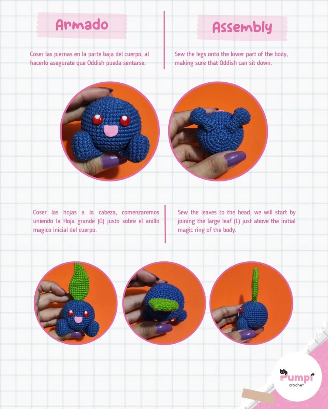 Crochet Oddish Amigurumi Pattern for Beginners