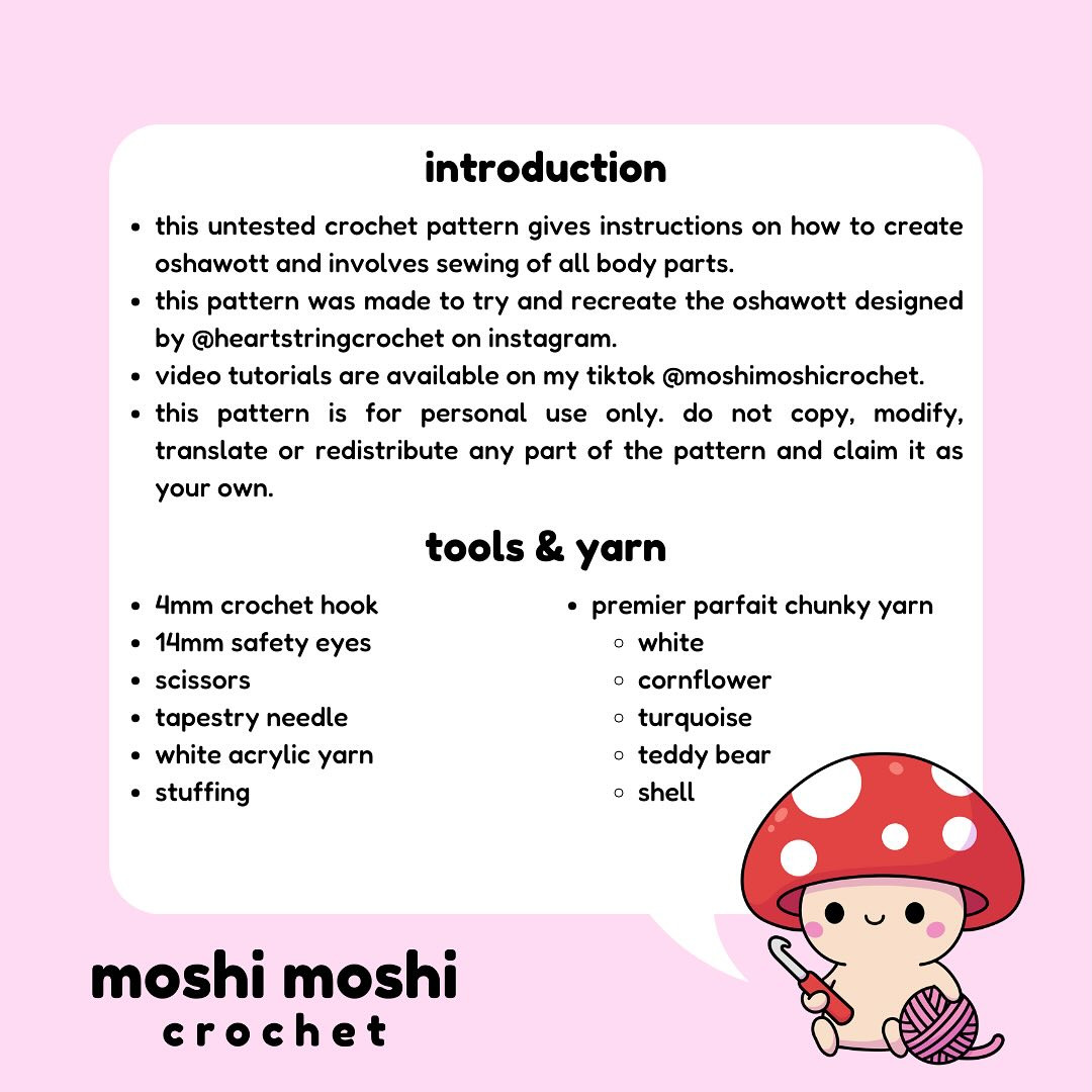 Crochet Oshawott Amigurumi Pattern for Beginners - Free Tutorial