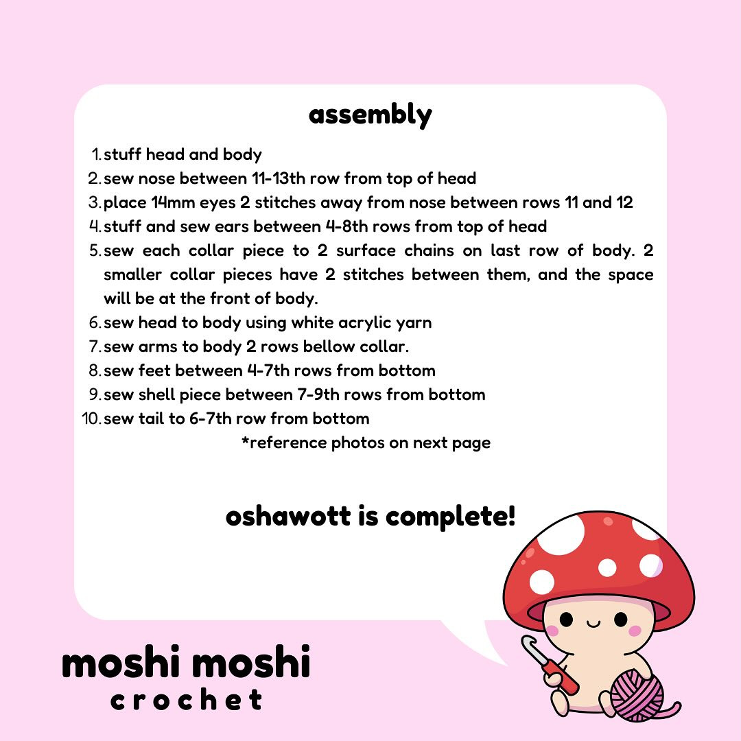 Crochet Oshawott Amigurumi Pattern for Beginners - Free Tutorial