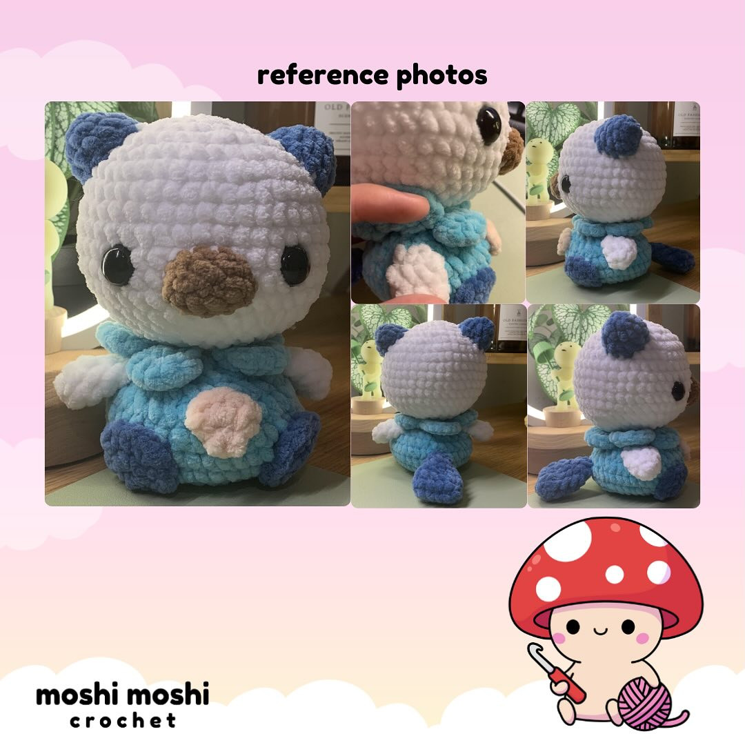 Crochet Oshawott Amigurumi Pattern for Beginners - Free Tutorial