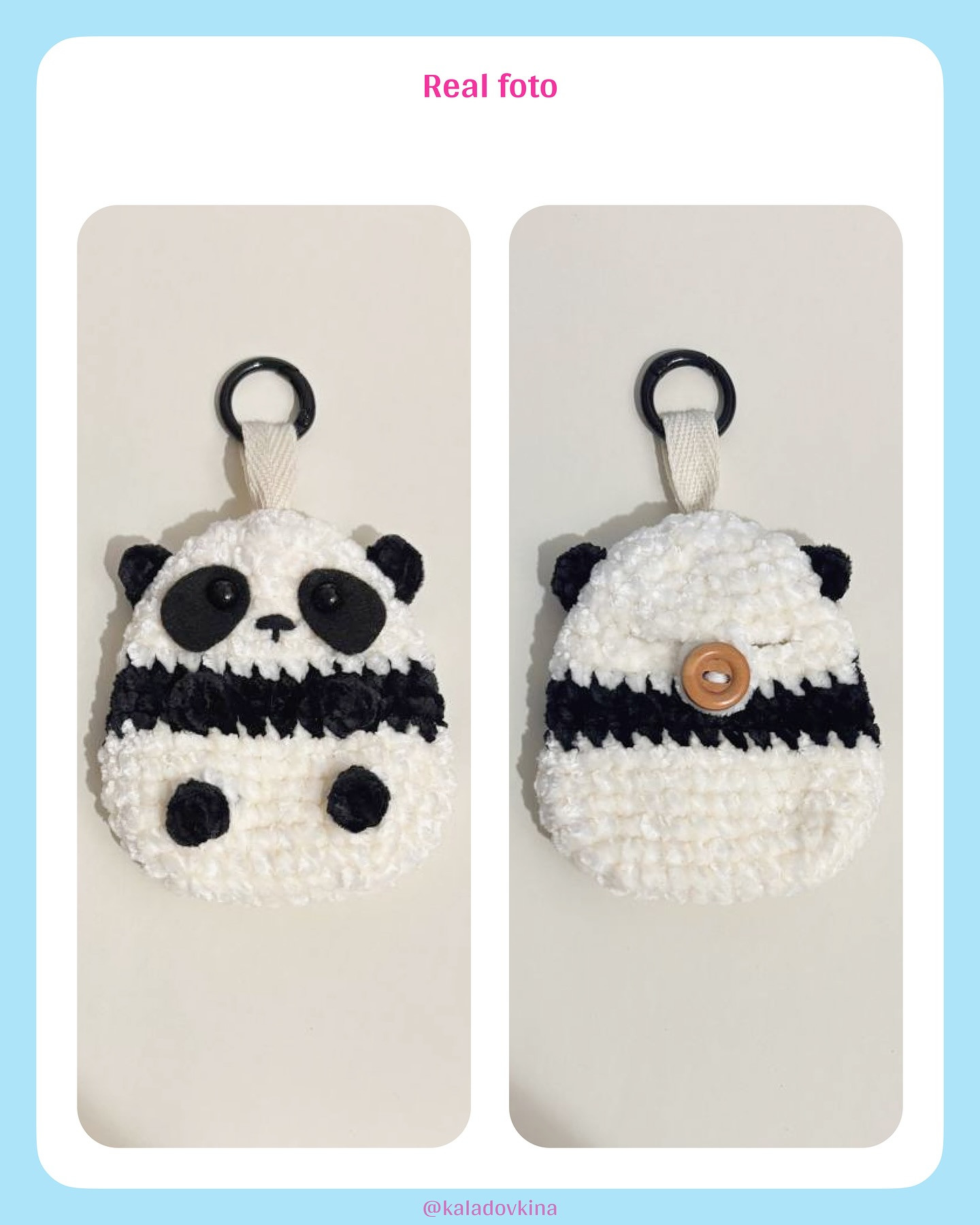 Crochet Panda Huggy Pouch Pattern for Beginners