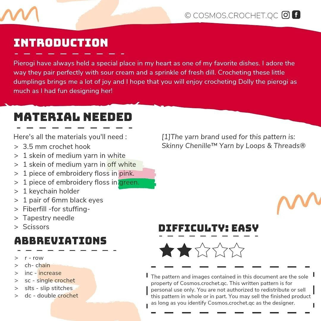 Crochet Pattern: Dolly the Pierogi Keychain Tutorial