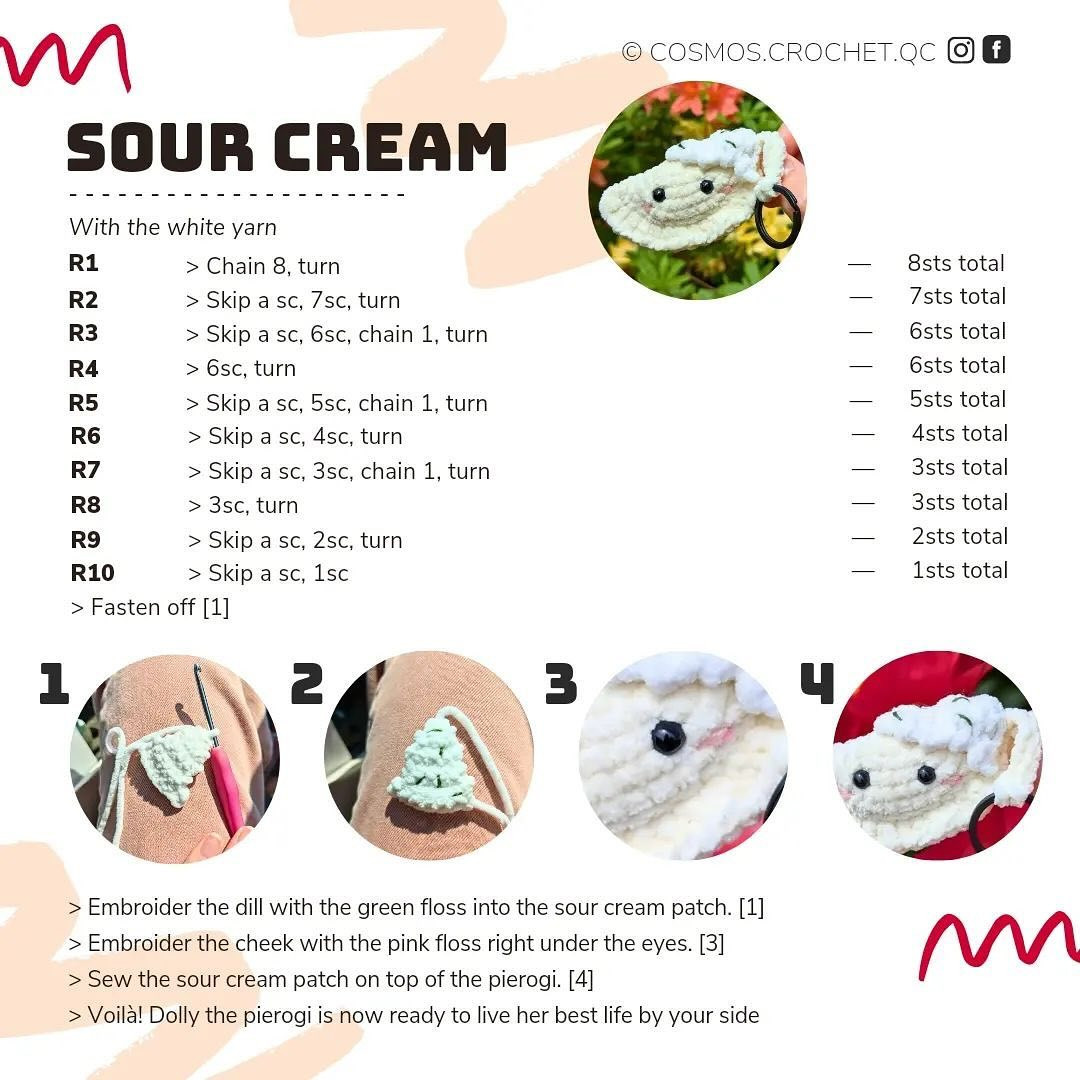 Crochet Pattern: Dolly the Pierogi Keychain Tutorial