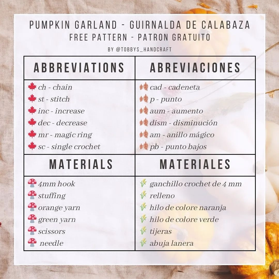 Crochet Pattern for a Charming Pumpkin Garland Decoration