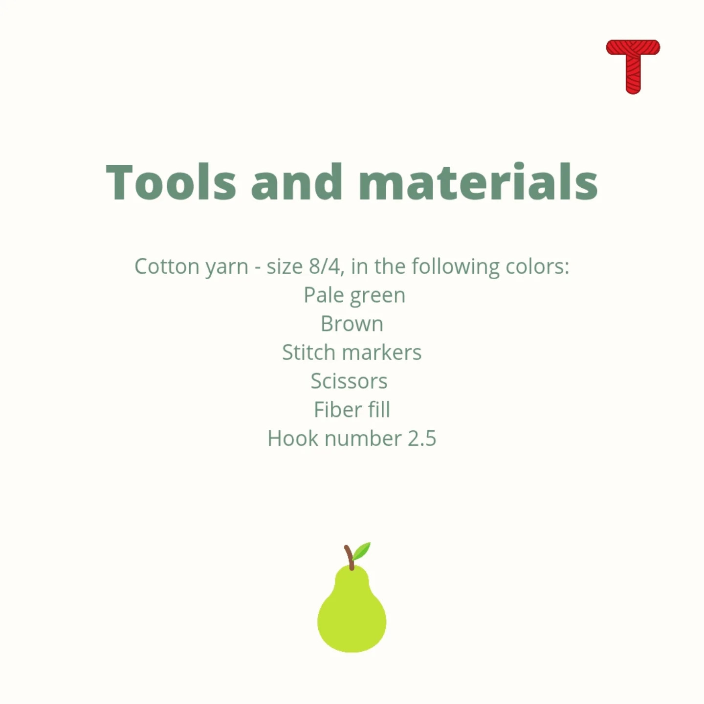 Crochet Pattern for a Cute Amigurumi Pear Toy