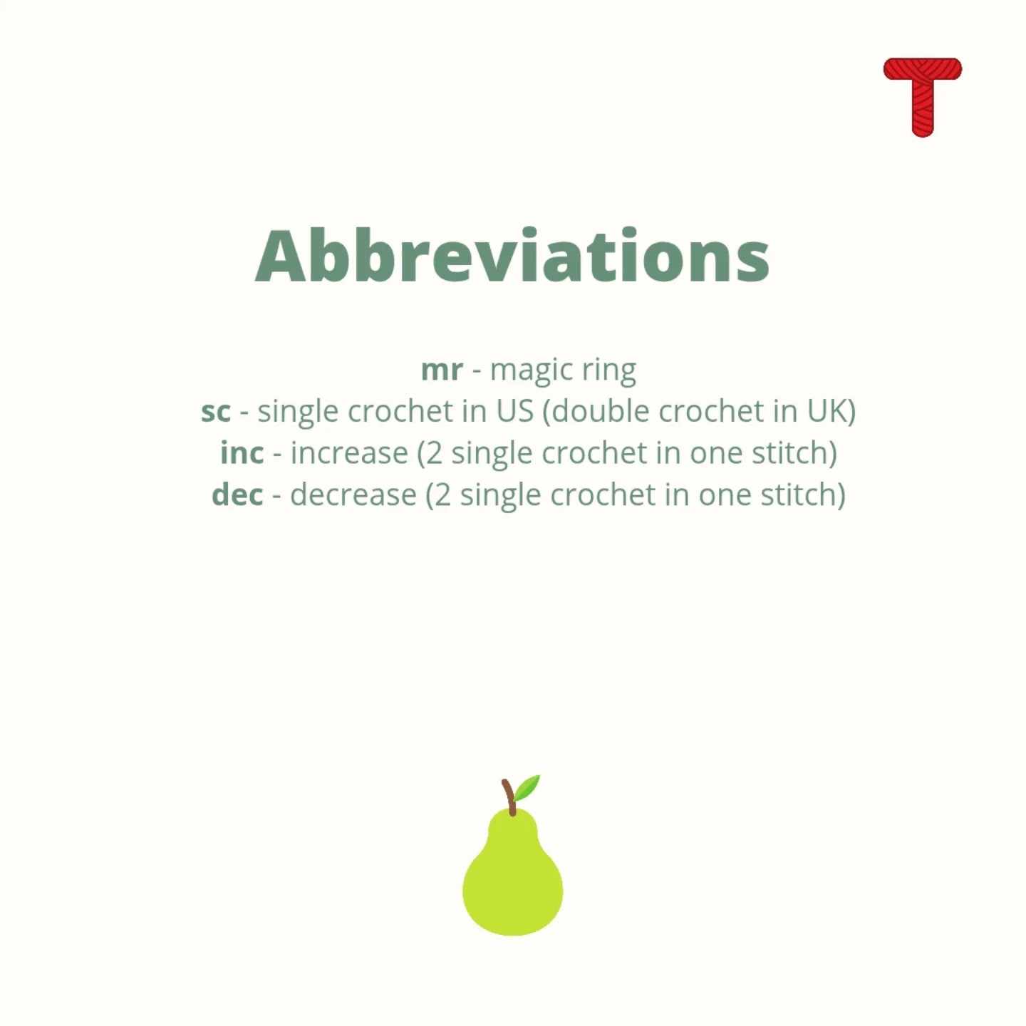 Crochet Pattern for a Cute Amigurumi Pear Toy