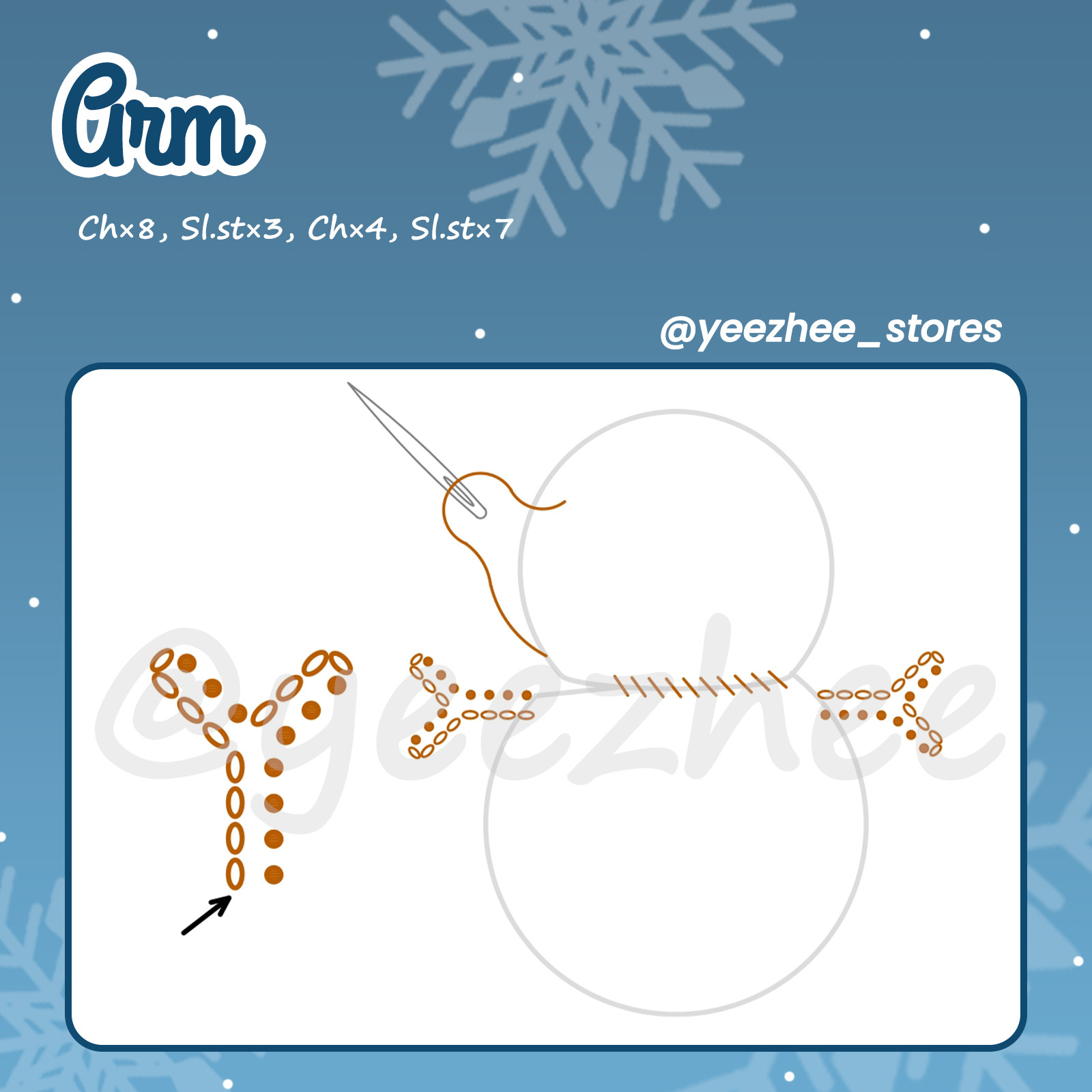 Crochet Pattern for a Cute Snowman Toy with Hat and Scarf