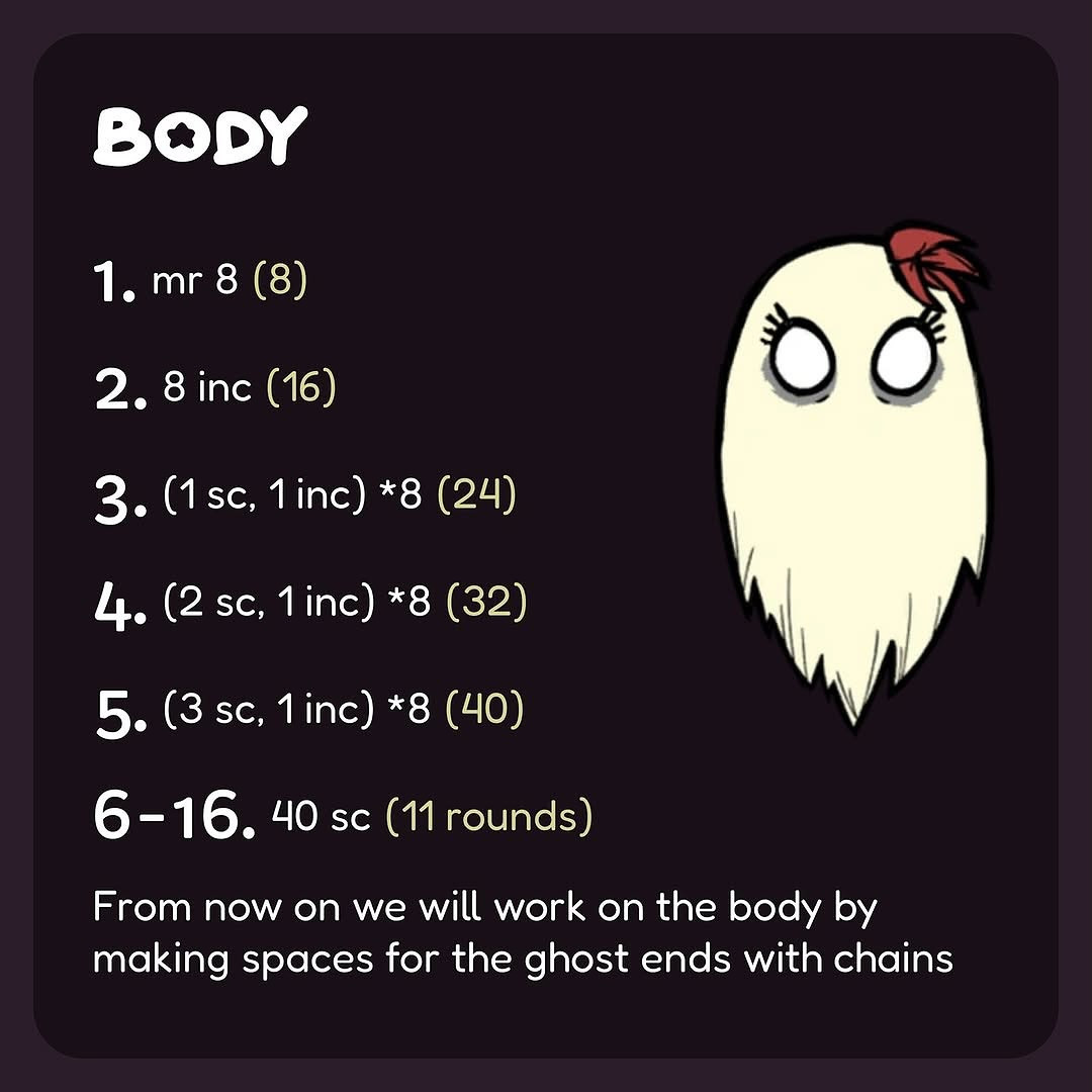 Crochet Pattern for Abigail from Don't Starve Game