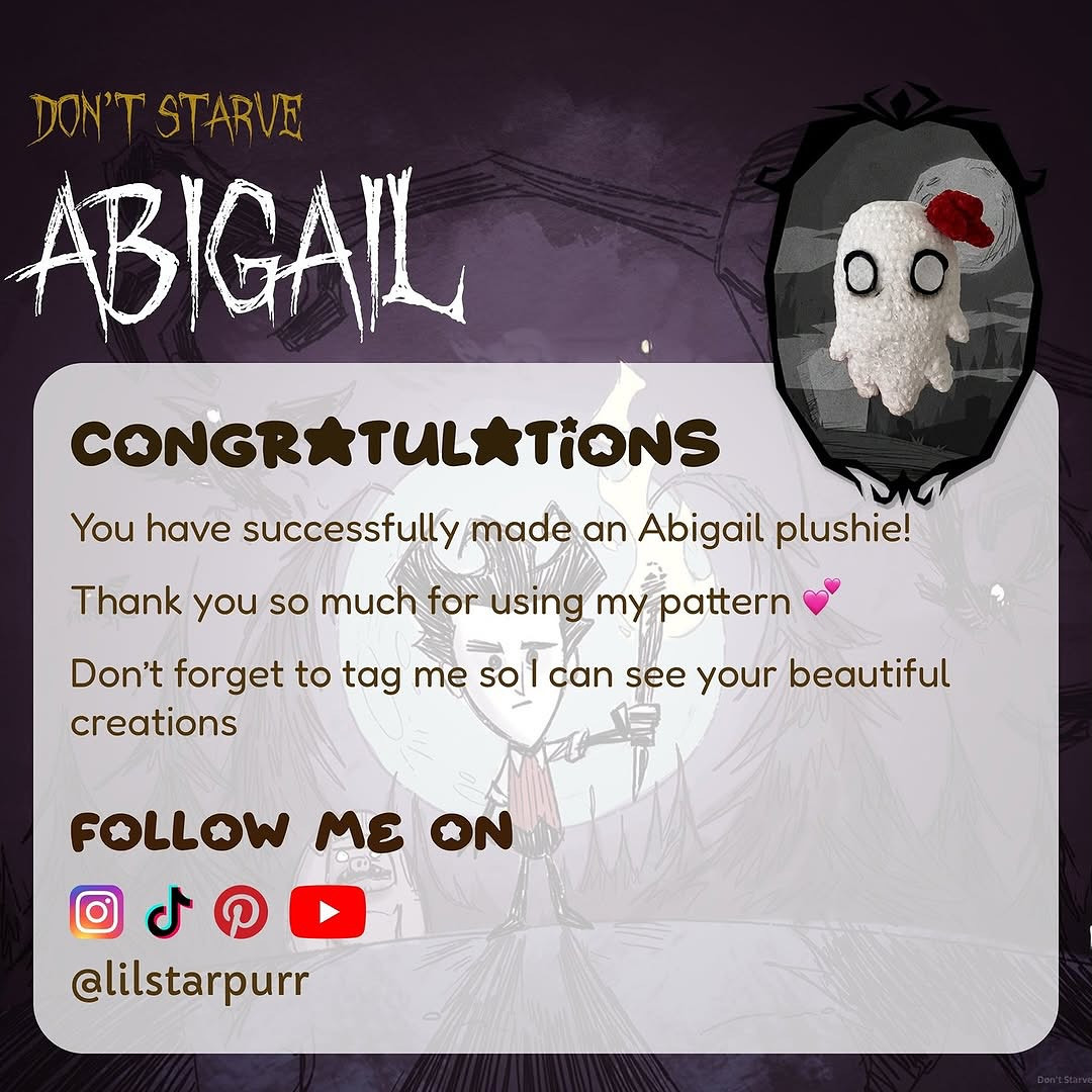 Crochet Pattern for Abigail from Don't Starve Game