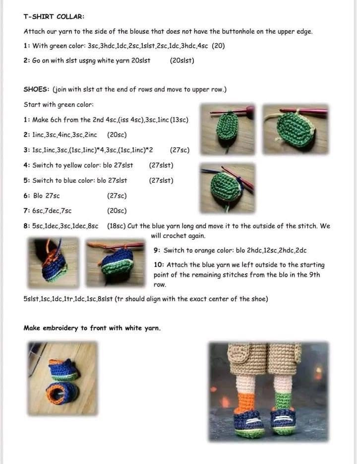 Crochet Pattern for Adorable Boy Doll with Colorful Outfit