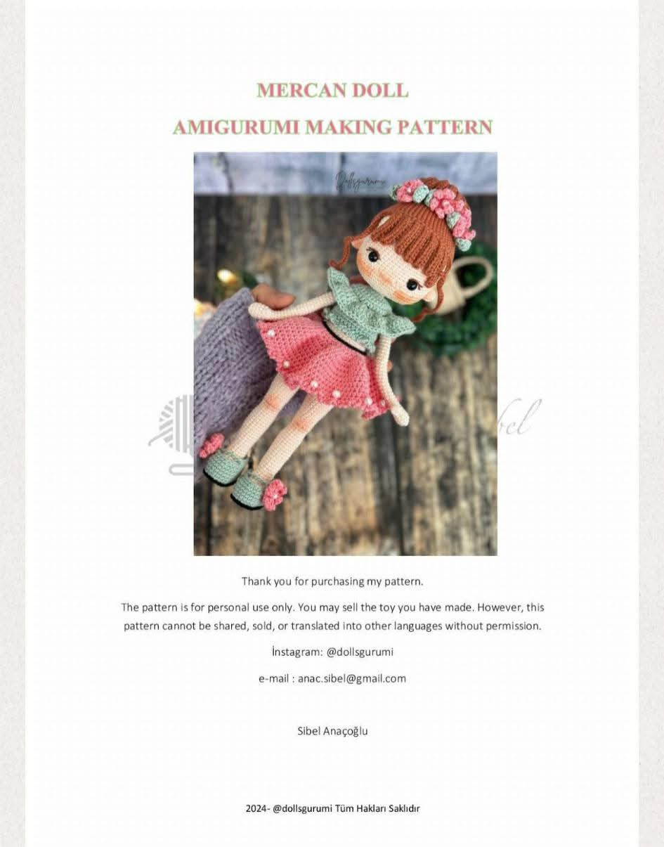 Crochet Pattern for Adorable Doll with Floral Headband