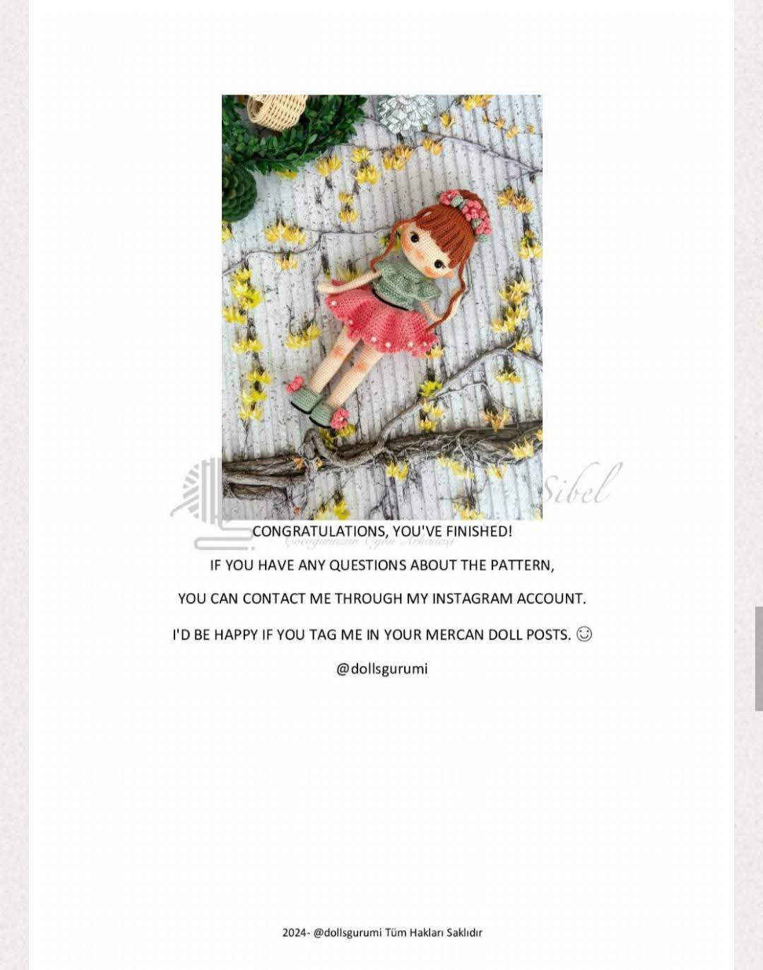 Crochet Pattern for Adorable Doll with Floral Headband