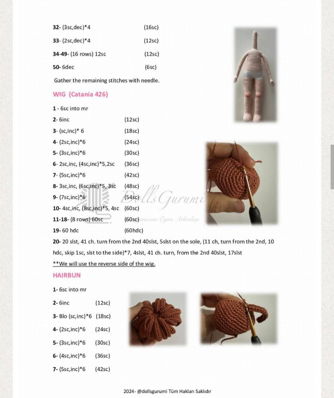 Crochet Pattern for Adorable Doll with Floral Headband