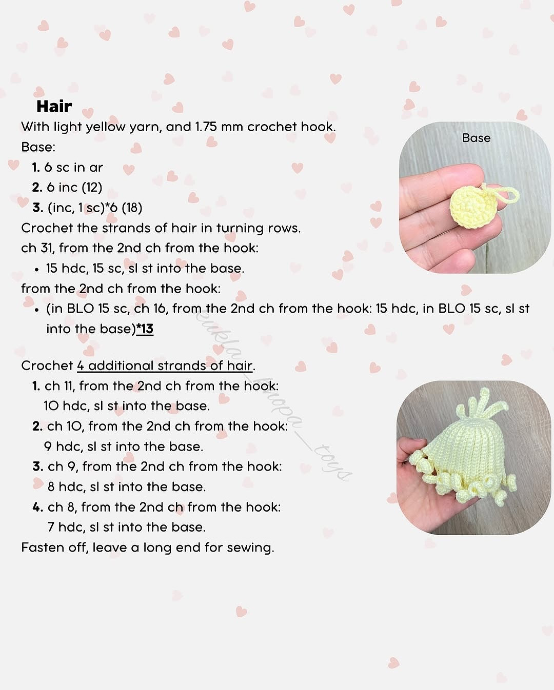 Crochet Pattern for Adorable Doll with Pink Bow and Heart Dress